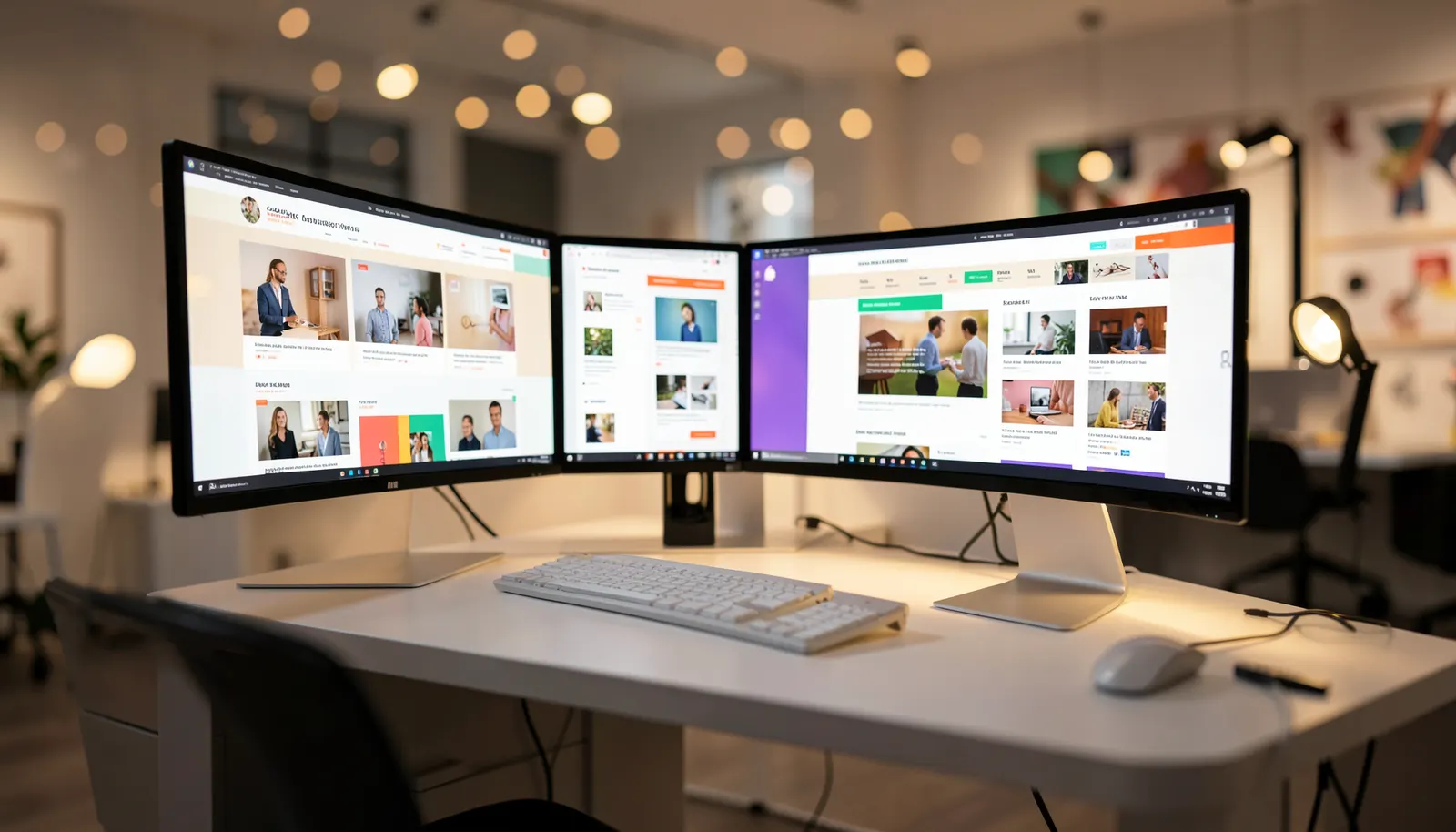 Modernes Agentur-Arbeitsumfeld für Webentwicklung und Marketing